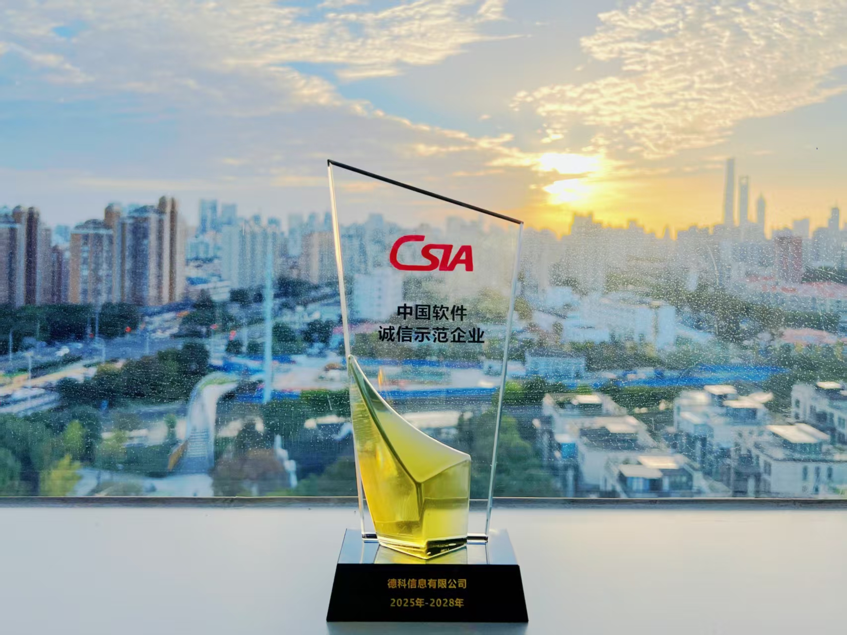 中国软件诚信示范企业奖杯